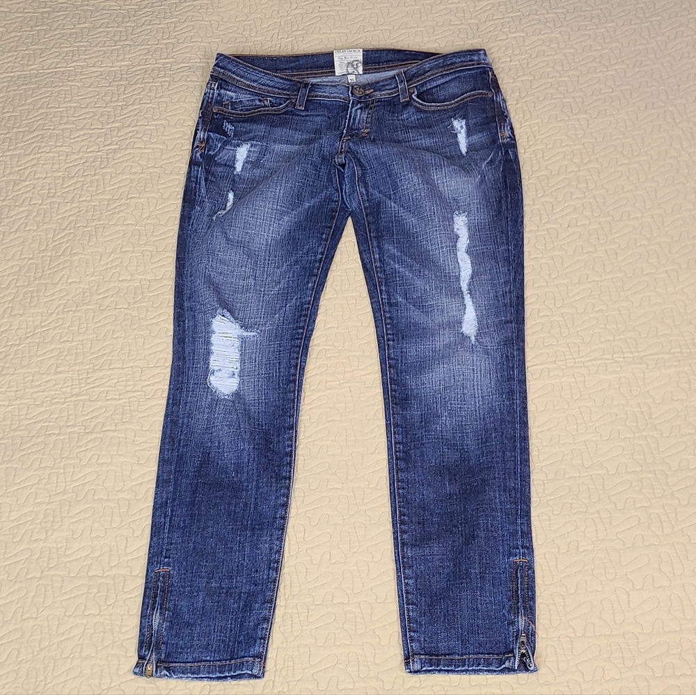 Dylan George Lucy distressed slim fit ankle zip jeans size 30 - Picture 2 of 12